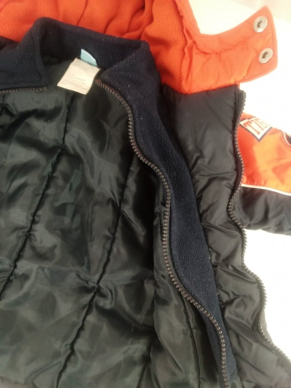 Boys Disney Tigger Coat Jacket Size 18 months Navy Orange With Hood - Picture 13 of 14